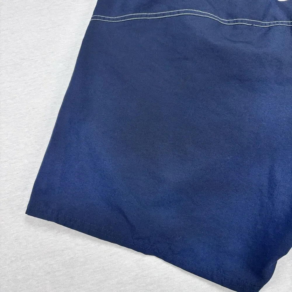 Nike Swim Trunks XL Navy Blue Board Shorts White Swoosh Mesh Lined